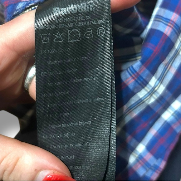 Barbour Highland Check 8 Mens Tailored Shirt Longsleeve Size Large - Picture 7 of 7